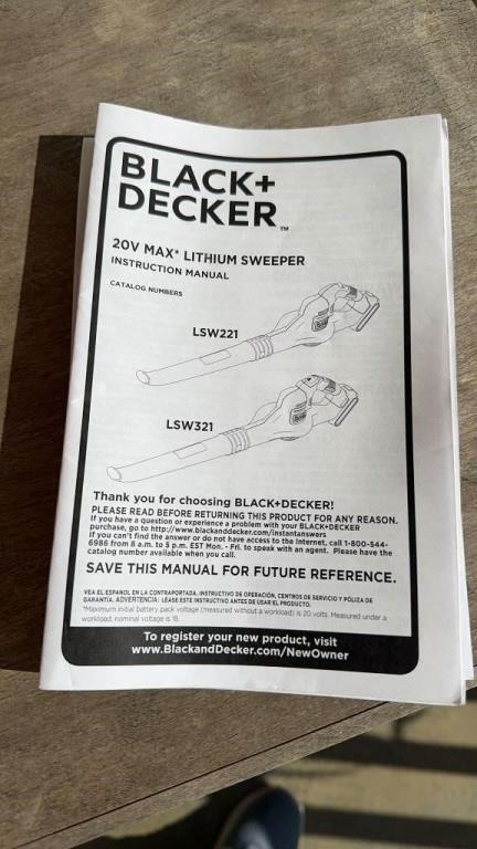 Black and Decker 20v sweeper/ blower