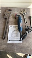 Ryobi detail sander and pipe wrench and slip and