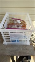 Basket containing sinkers, locks w/ keys and more