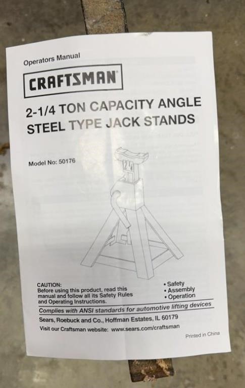 2 1/4 ton craftsman jack stands