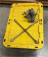 Vise, tire tool and heavy duty tote