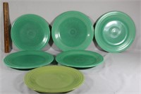 6 Green Fiestaware Plates