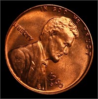 1960-d Sm Date Lincoln Cent 1c Grades GEM++ RD