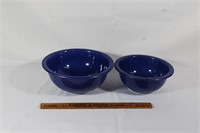 2 Cobalt Blue Pyrex Bowls