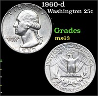 1960-d Washington Quarter 25c Grades Select Unc