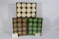 3 Boxes of Vintage Glitter Ornaments.