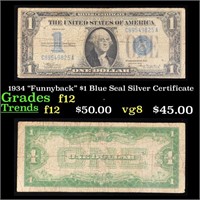 1934 $1 Blue Seal Silver Certificate Grades f, fin