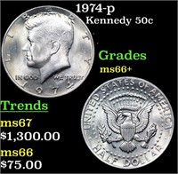 1974-p Kennedy Half Dollar 50c Grades GEM++ Unc