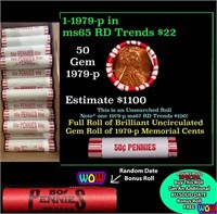 THIS AUCTION ONLY! BU Shotgun Lincoln 1c roll, 197