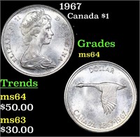 1967 Canada Dollar 1 Grades Choice Unc