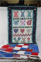 2 Small Hand made decorative/ lap quilts