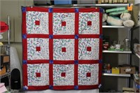 Project Linus Hand made quilt red, white & blue