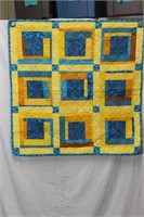 Small Lap Quilt Yellow & Blue