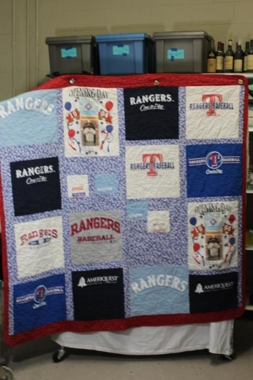 Texas Rangers Baseball Tee-Shirt Quilt