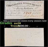 1861 Confederate States Forty Dollars Note Grades