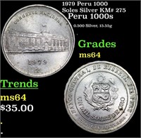 1979 Peru 1000 Soles Silver KM# 275 Grades Choice