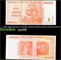 2007-2008 Zimbabwe 3rd Dollar (ZWR) 50 Billion Dol