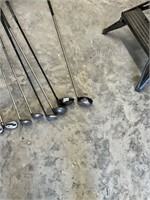 10 total- Calloway irons, woods, drivers and bag