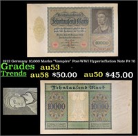 1922 Germany 10,000 Marks "Vampire" Post-WWI Hyper