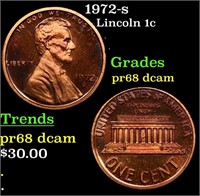 Proof 1972-s Lincoln Cent 1c Grades GEM++ Proof De