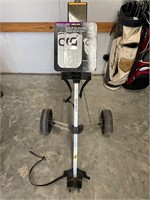 Golf Caddy Cart with package of golf gloves