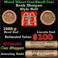 Lincoln Wheat Cent 1c Mixed Roll Orig Brandt McDon