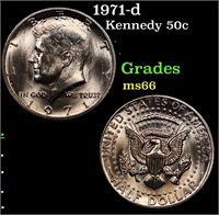 1971-d Kennedy Half Dollar 50c Grades GEM+ Unc