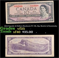 1954 Canada 10 Dollars Banknote P# 79b, Sig. Beatt