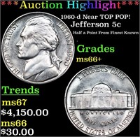 ***Auction Highlight*** 1960-d Jefferson Nickel Ne