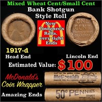 Small Cent 1c Mixed Roll Orig Brandt McDonalds Wra