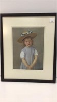 Mary Cassatt Girl in Straw hat, 15x18, matted in