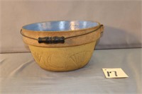 Blue Interior Stoneware Bowl w/ Handle
