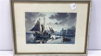 Lovely pressed printing of ‘ Boats in Grand