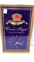 Crown Royal battery operated clock in gold trim