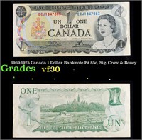 1969-1975 Canada 1 Dollar Banknote P# 85c, Sig. Cr