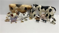 Cow figurine lot: (3) have damage as shown in