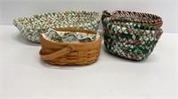 (4) Longaberger baskets, (2) Woven fabric, (2)
