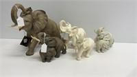 (5) elephant figurines, some are Andrea