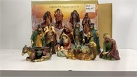 9 pc nativity set, porcelain