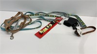 Box of dog collars and leashes for small dogs
