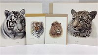 Charles Frace Big Cats prints, 2 8.5 x 11 and 2