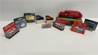 Texaco dodge airflow bank, (6) matchbox cars, (2)