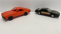 (2) Vintage plastic toy cars, Transam and Ford