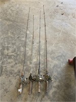 4- Vintage Baitcaster Fishing Rod and Reel