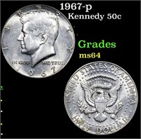 1967-p Kennedy Half Dollar 50c Grades Choice Unc