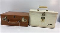(2) vintage train luggage cases