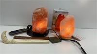 (2) Himalayan salt crystal lamps and (4) incense