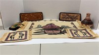 Native American decor lot: (2) placemats (1
