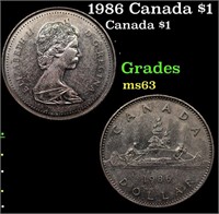 1986 Canada $1 Canada Dollar 1 Grades Select Unc