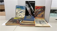 Books and magazines on shotguns, trap shooting,
